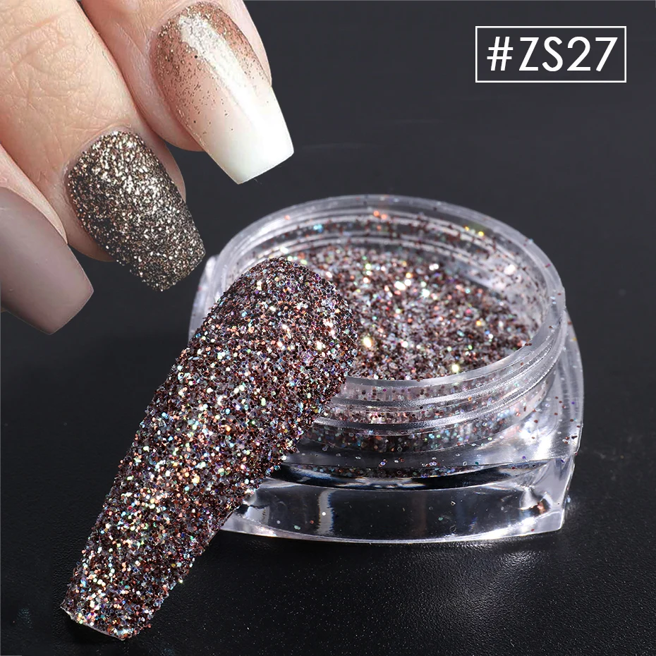 1 stücke Pigment Pulver Nail art Glitter Glänzenden Holographische Diamant Gemischte Staub Pailletten Maniküre Design DIY Nagel Dekoration LYZS01-30