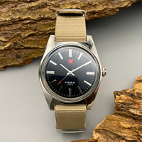 Red Stars 36MM Hand-Wind Mechanical Watch 7120 - Stainless Steel Waterproof Watch for Men Dropshipping