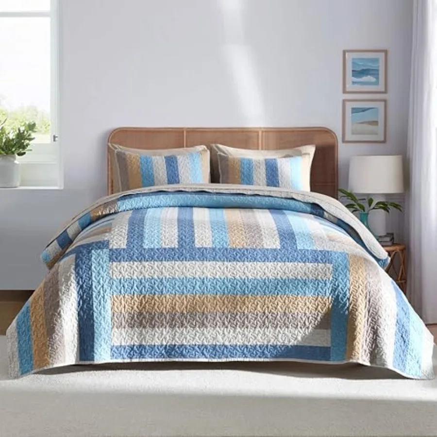 

Комплект покрывал для двуспальной кровати с наволочкой, дышащее покрывало с иглопробивным наполнителем, легкое, всесезонное, двустороннее.