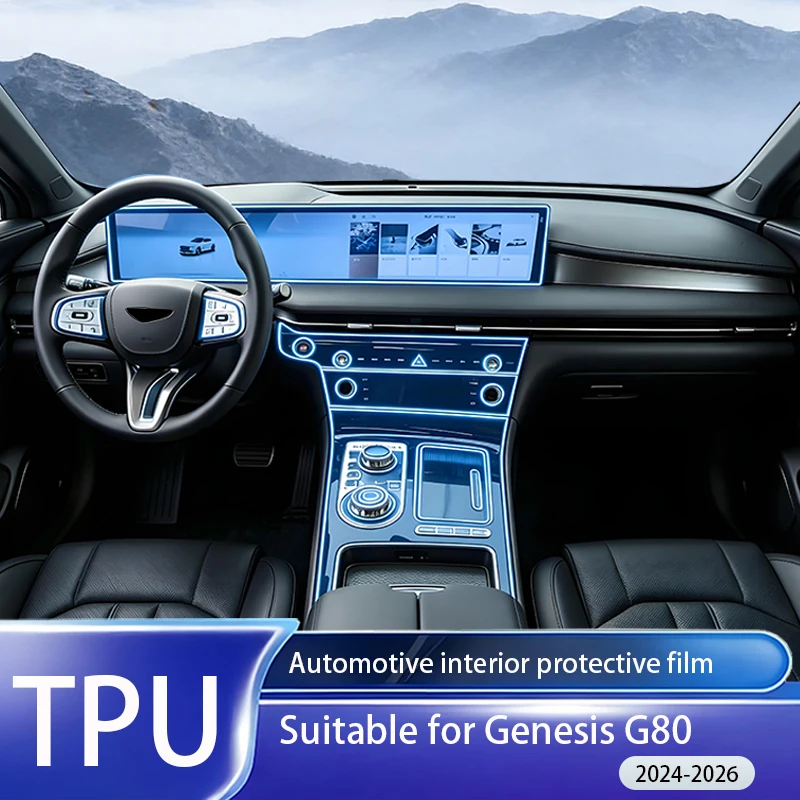 

Fit for Genesis G80 2024-2026 Transparent TPU PPF Film LCD GPS Nav Panel Center Console Anti Scratch Interior Protect Accessory