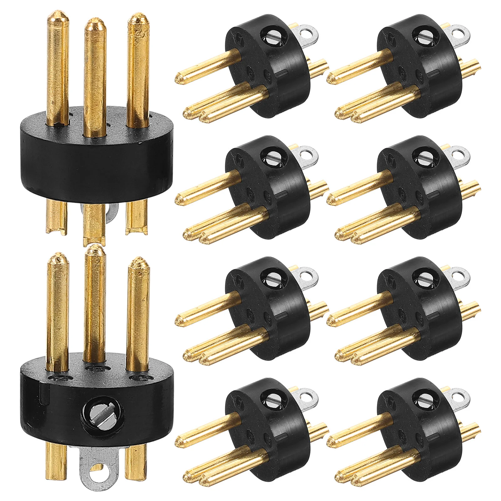 10 Pcs XLR Head Needle Microphone Cable Plug Audio Scalp Adapter 3-pin Connector Abs for