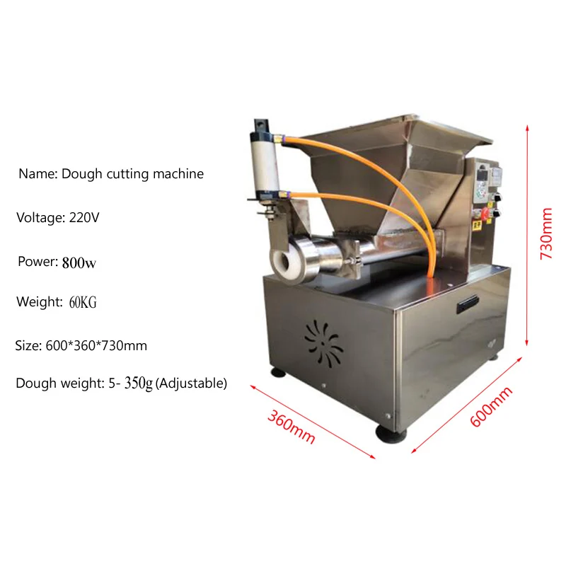 Commercial Dough Cutting Machine Automatic Stainless Steel Ddough Divider Rounder Pizza Dough Cutting Machine Pizza Dough 5-350g