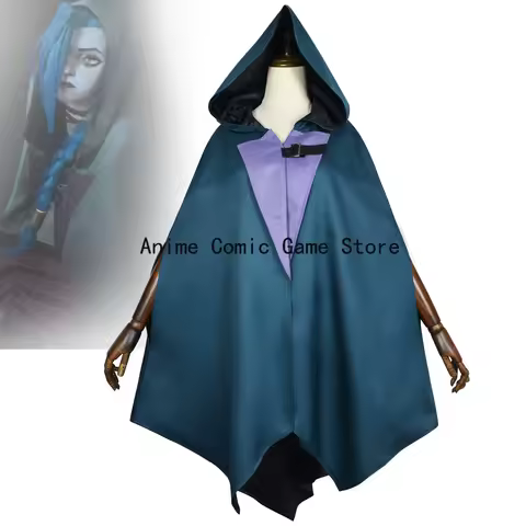 In Stock S-2XL Jinx Arcane Cosplay Outfits Anime LOL Cosplay Cloak Halloween Party Costume for Women