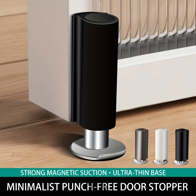 

Door stop magnetic Door stopper Milk white black nail free Door base door hardware close prevention door closer Bumper block