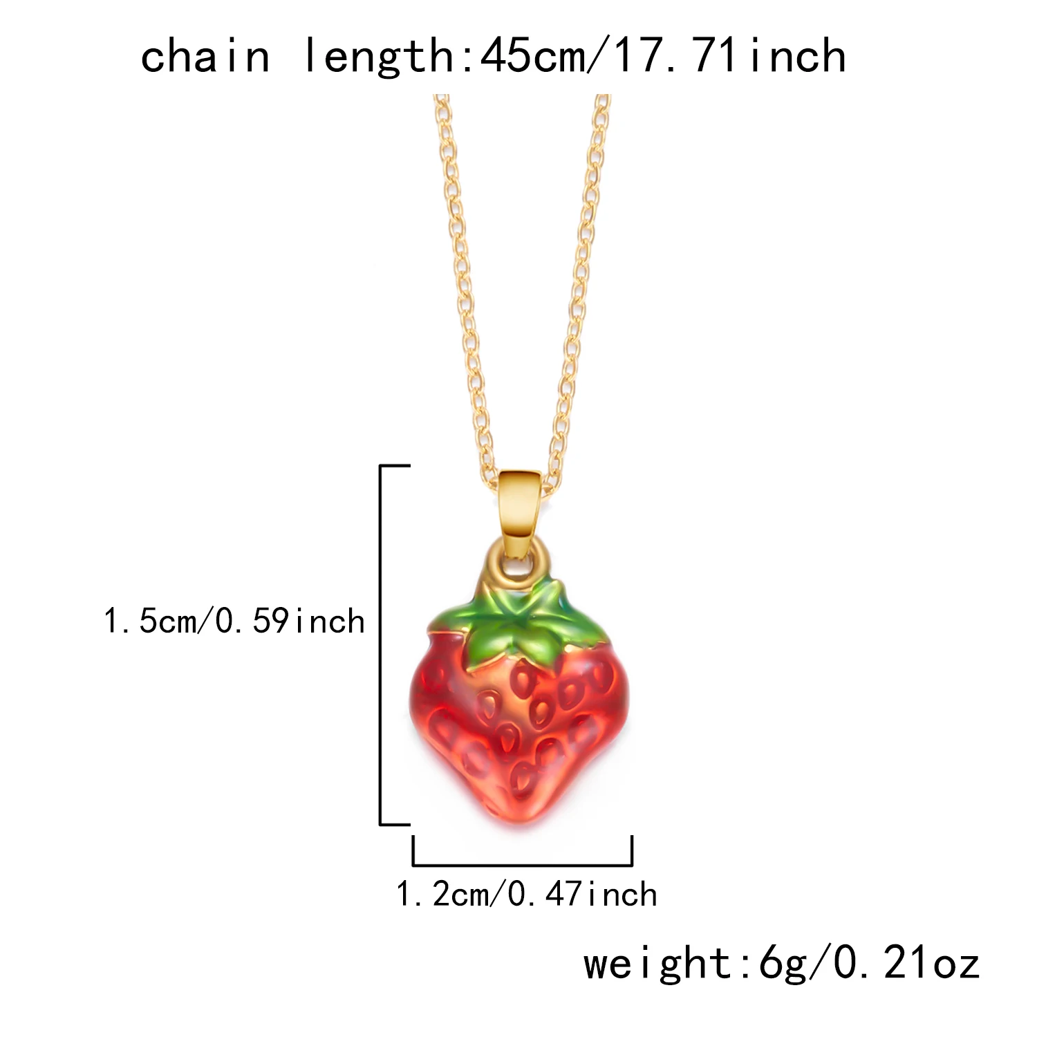 Retro Gold Farbe Edelstahl Kirsche Halskette für Frauen Charme Rote Emaille Erdbeere Halskette Trendy Wasserdicht Schmuck Geschenk – Detail 7