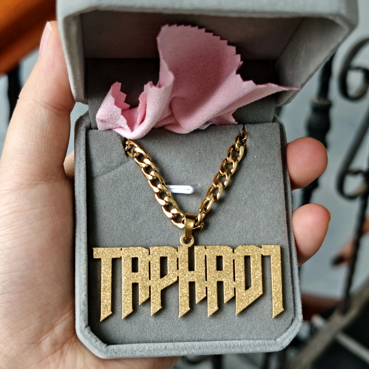 

Custom Stainless Steel Necklace DIY Name Charm Women's Necklace Jewelry Cuban Chain Matte Texture Necklace Party Banquet Gift