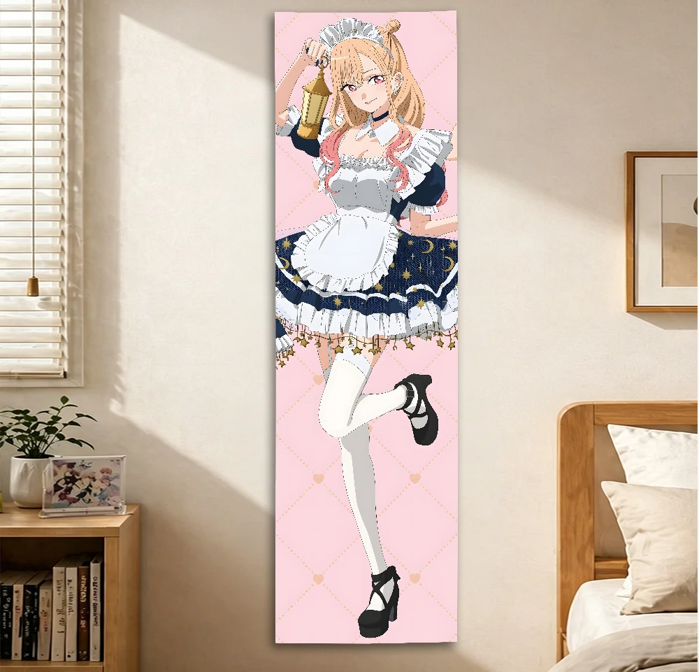 Marin Kitagawa Vertical Tapestry, My Dress-Up Darling Anime Wall Art, Cute Maid Outfit Room Decor