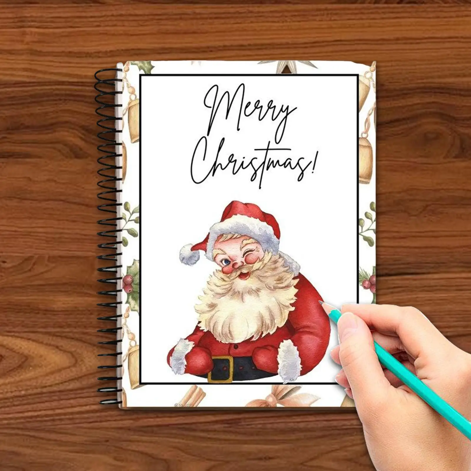 

Merry Christmas Card Booklet Spiral Bound Christmas Cards Keeper Book Winter Holiday Festive Party Favors for Family Coworkers