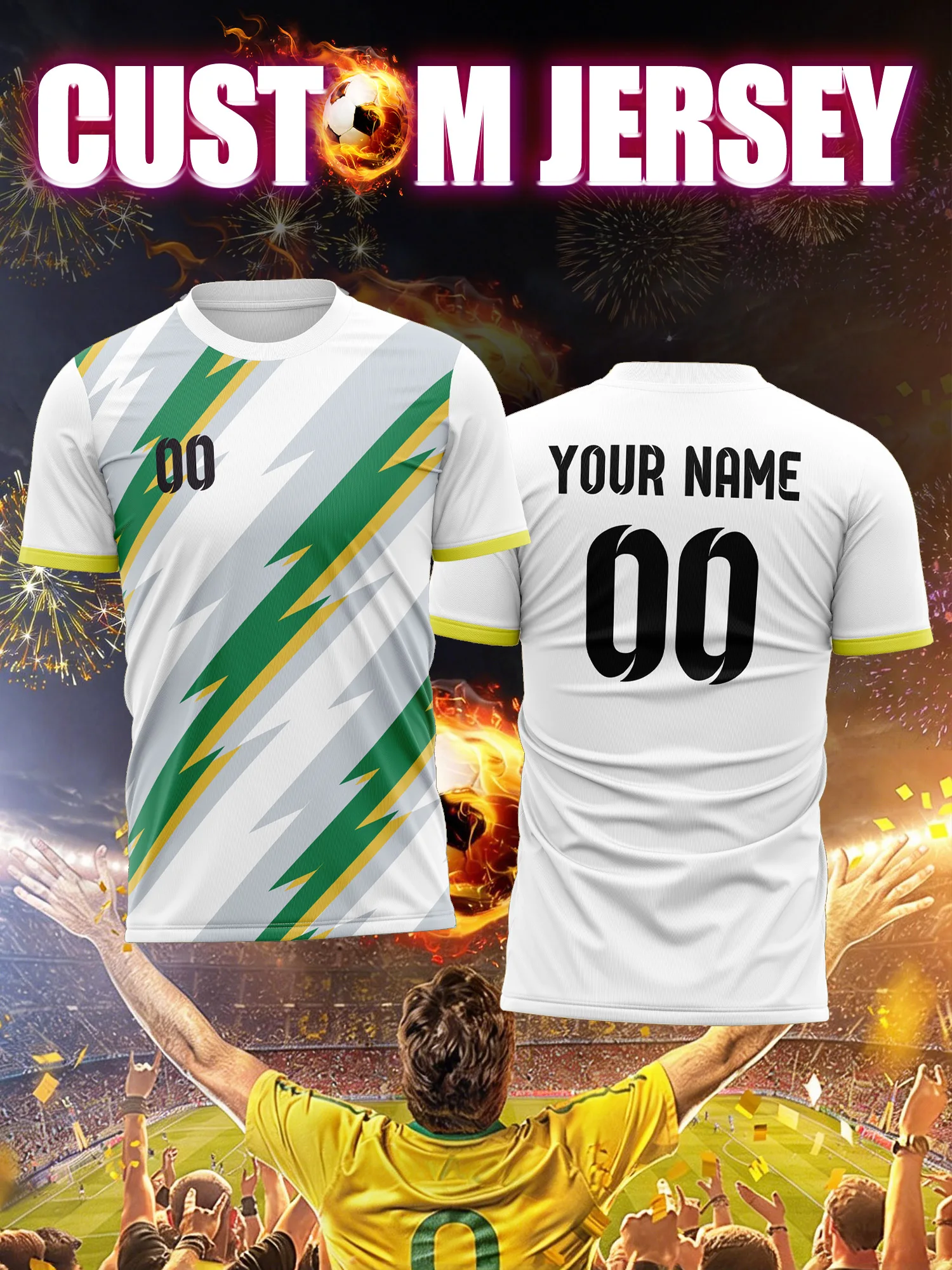 

Футбольная форма с индивидуальным изображением, номером и именем, вентиляцией подмышечных зон, максимальным воздушным потоком