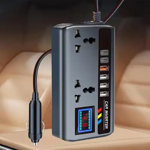 Convertidor inversor de coche, salida de 12V/24V a 220V, puertos de carga rápida, transformador portátil, cargador de toma de corriente, inversor 3 USB