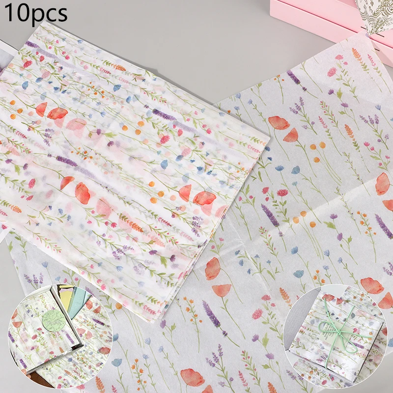 10 Sheets Colorful Floral Paper Bouquet Flower Wrapping Paper Flower Wrapping Paper Cake Baking Gift