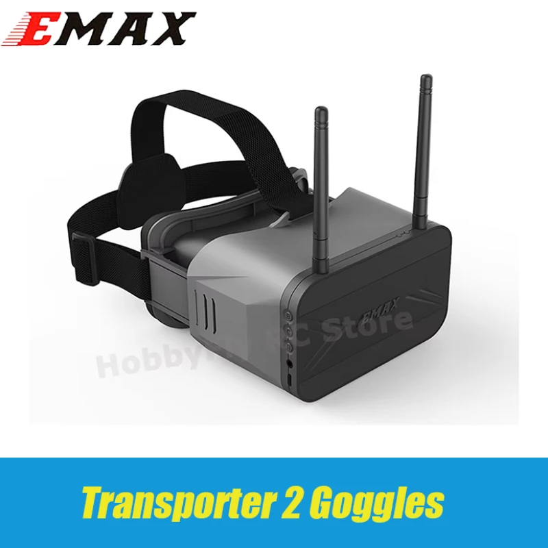 Emax Transporter 2 Goggles With Dual Antennas 5.8Ghz 4.3 Inches FPV Glasses Tinyhawk Goggle Glasses for RC FPV Racing Drone