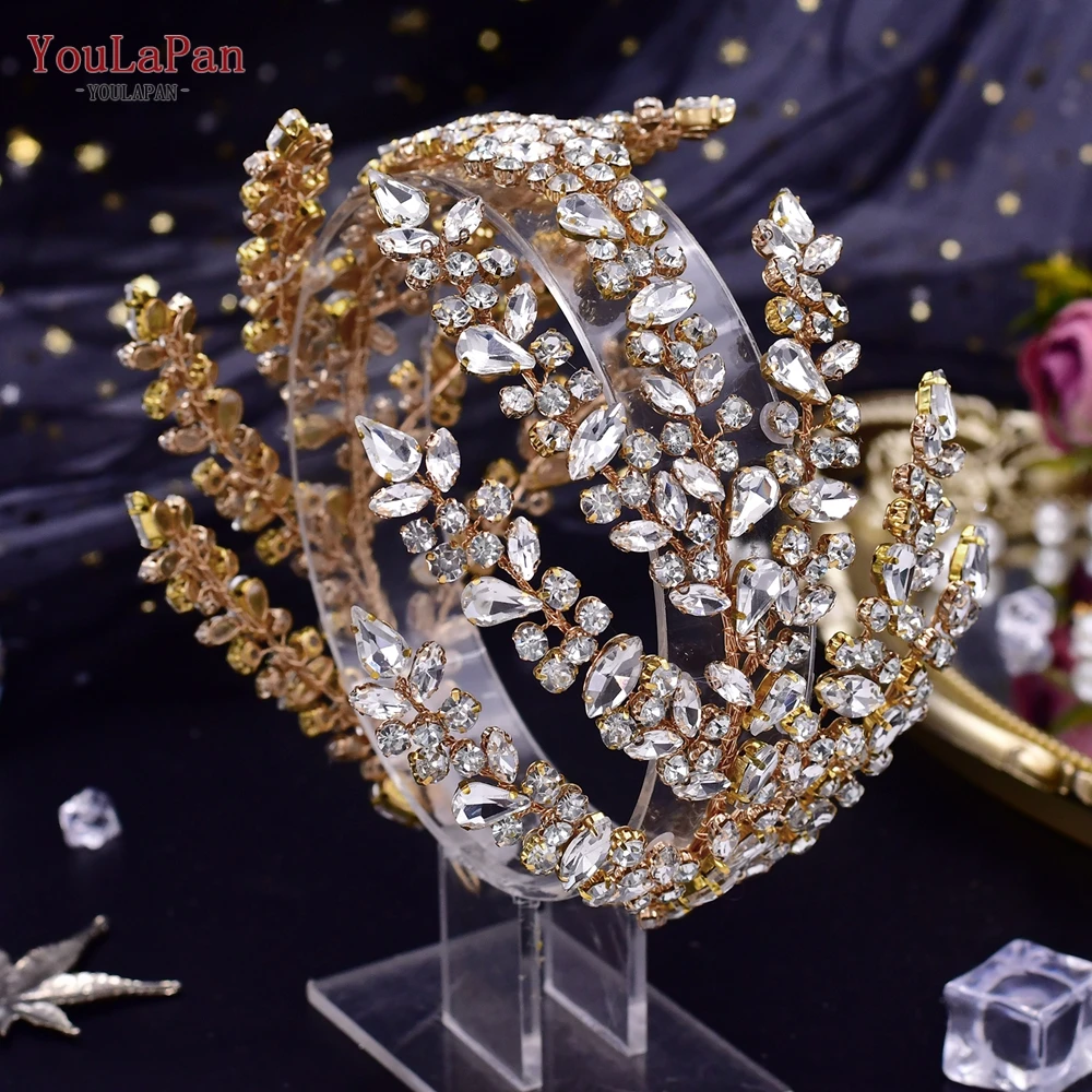 Picture 6: TOPQUEEN Crystal Wedding Headband Rhinestone Wedding Hair Accessories Women Headwear for Banquet Bridal Tiara Hairbands HP425