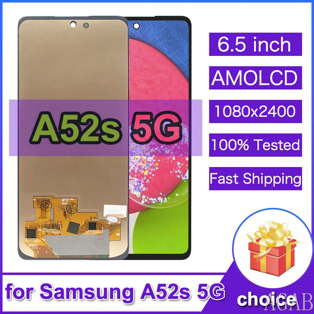 Premium LCD for Samsung Galaxy A52s 5G LCD Display Touch Screen Replacement Part for Samsung A526B A528N Phone LCD With Frame