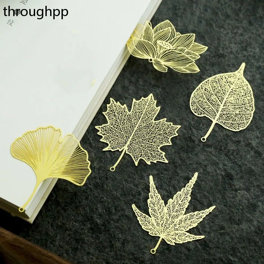 

Fashion Creative Ginkgo Leaf Book Page Marker Metal Hollow Out Bookmark Book Accessory