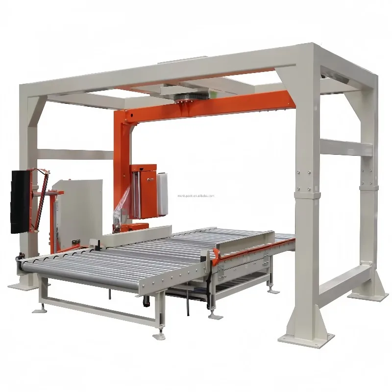 Fully Automatic Rotary Arm Pallet Stretch Wrapping Machine 402 Model Orbital Pallet Wrapper LLDPE Stretch Film Wrapping Machine