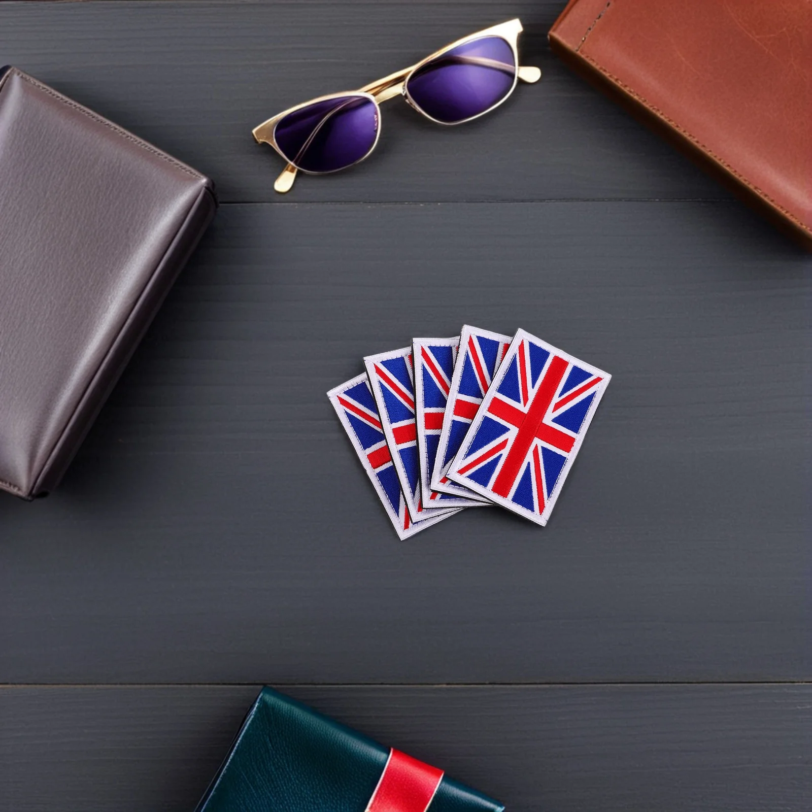 

5pcs Handcrafted Embroidery Uk Flag Patches Sew On Badge Thick Fabric For Backpacks Hats Clothing Union Jack Hook Loop Applique
