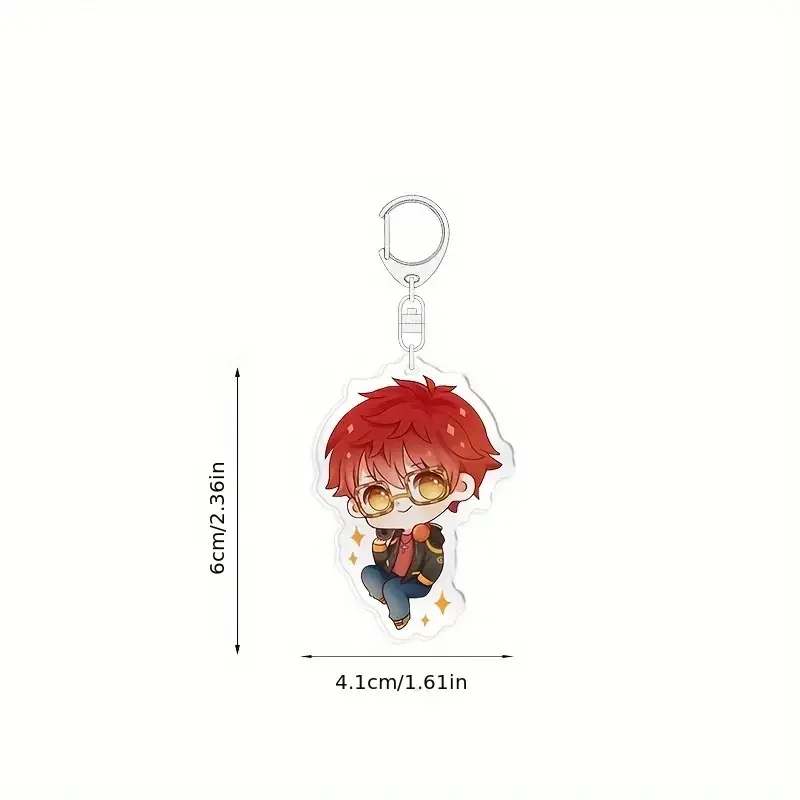 6cm Anime Game Mystic Messenger Keychain Yoosung Zenny 707 Jumin Saeran Q Version Figures Keyring Bag Pendant Key  Friends Gift