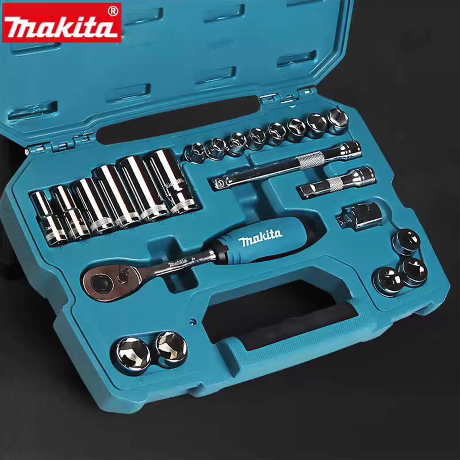 Imagem -03 - Makita-japan Ratchet Wrench Socket Grupo Ferramenta de Reparação para Carro e Motocicleta 23 Pcs Casa