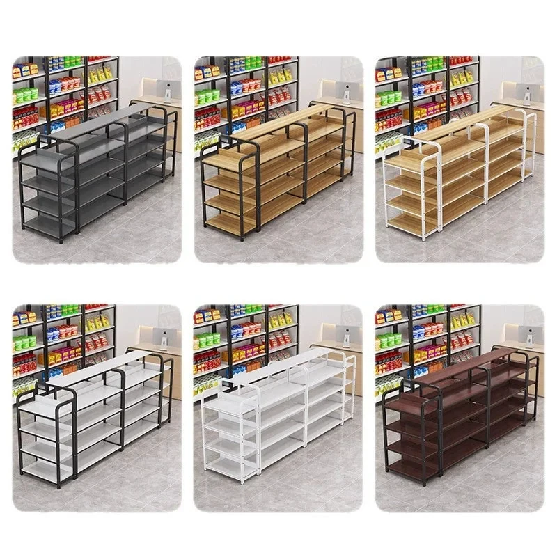 custom.Customized Double-Sided Supermarket Display Metal Shelf Snacks Convenience Samples Alcohol Products