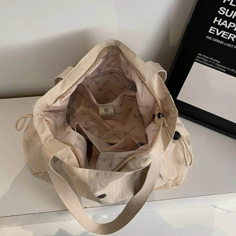 Women Stylish Oxford Tote Bag Lightweight Foldable Multi Pocket Large Capacity Shoulder Bag for School Versatile Storage Bags - view 5