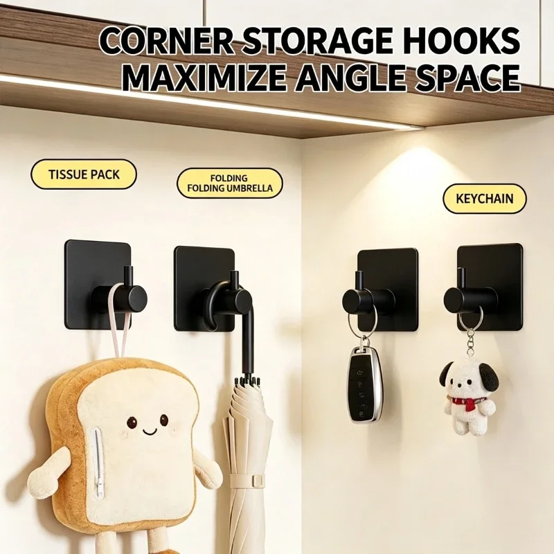 1-5 Stück Selbstklebende Wandhaken Handtuchhalter Badezimmer-Türschlüsselhalter Kleiderhaken Küchen-Hardware-Aufhänger Taschenhaken Organizer