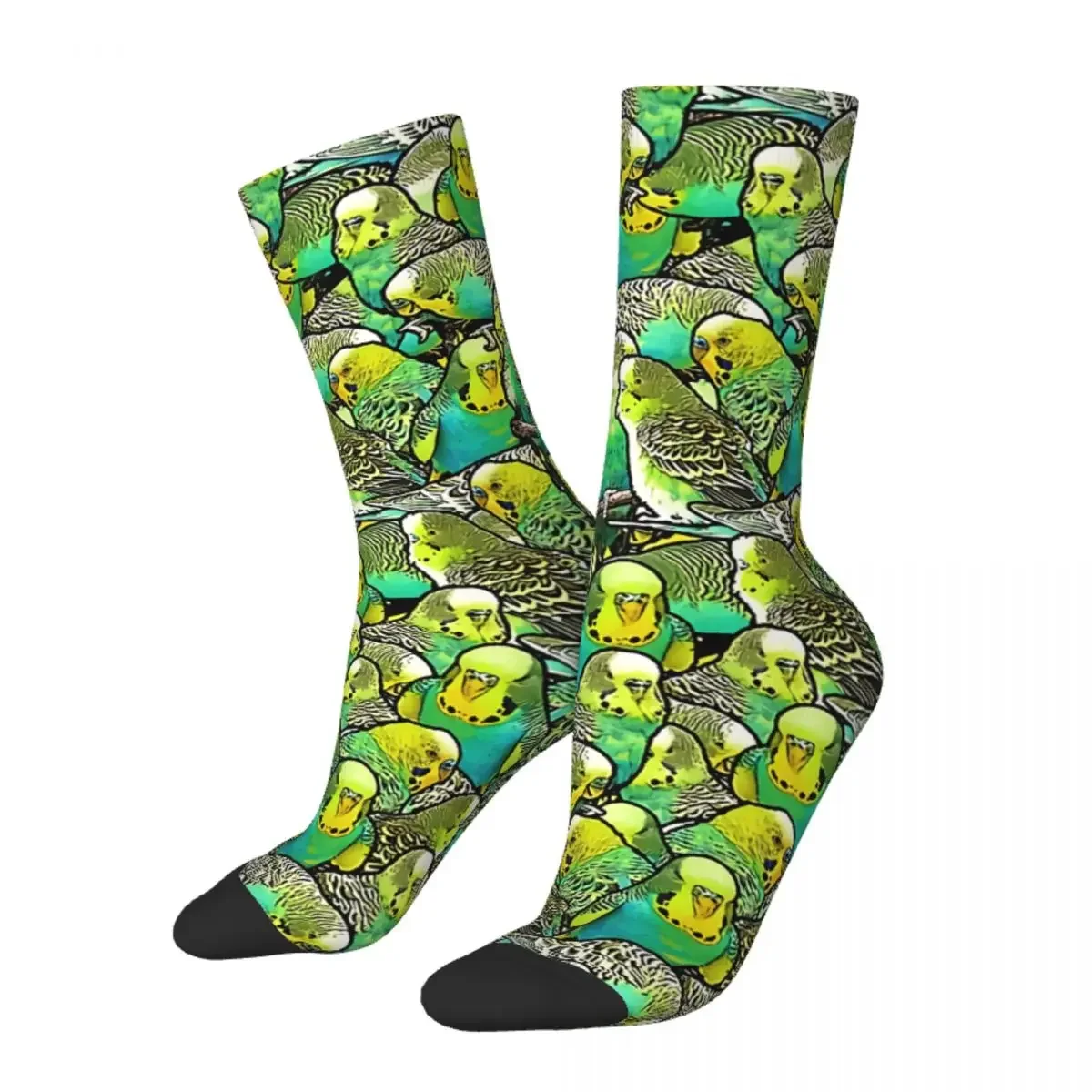 

Happy Men's Socks Budgie Vintage Harajuku Cute Bird Animal Hip Hop Seamless Crew Crazy Sock Gift Pattern Printed