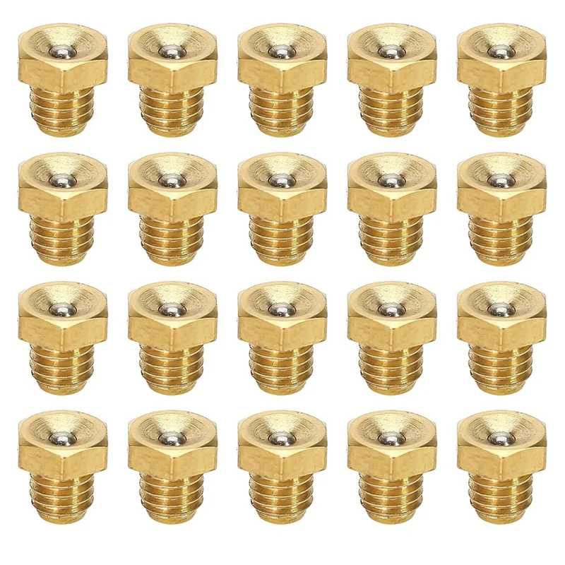 20Pcs M6x1mm Metric Male Thread Flush Straight Grease Zerk Nipple Accessories For Machine Tool Accessories Lubrication