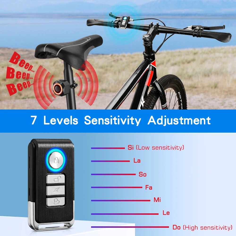 Elecpow Bicycle Taillight Alarm Horn And Bike Front Light Waterproof Rechargeable Remote Control Bike Rear Light ﻿Accessory