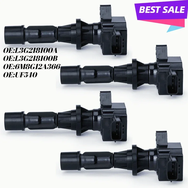 4PCS High Quality Ignition Coils L3G218100 UF540 For Mazda 3 6 CX7 MX-5 Miata I4 2.0L 2.3L 2.5L Replacement 134036 L3G218100A