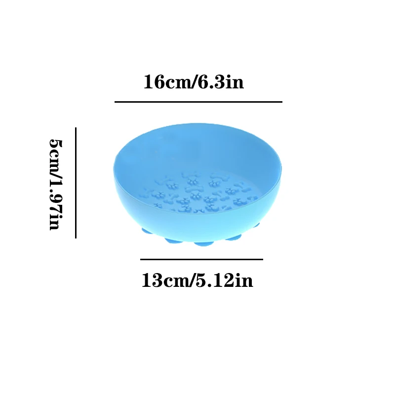 Pet Supplies Dog Cat Feeding Bowl Tableware Anti Tipping Suction Cup Sticker Slow Food Basin Massage Licking Plate Silicone Bowl