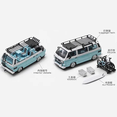 Ny Mortal 1:64 Volkswagen T3 Lowrider leksaksbil i legering, specialbyggd skåpbil, gjuten bil, färdig visningssamling för presenter 6 best sales lowrider modellbil - №5