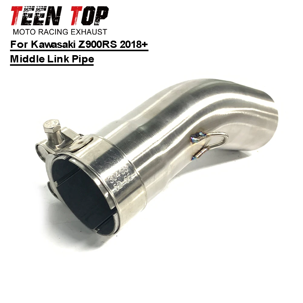 Motorcycle Escape Exhaust Middle Link Pipe For Kawasaki Z900RS 2018+ Mid Connection Pipe Steel Moto 51MM z900rs Exhaust Elbow