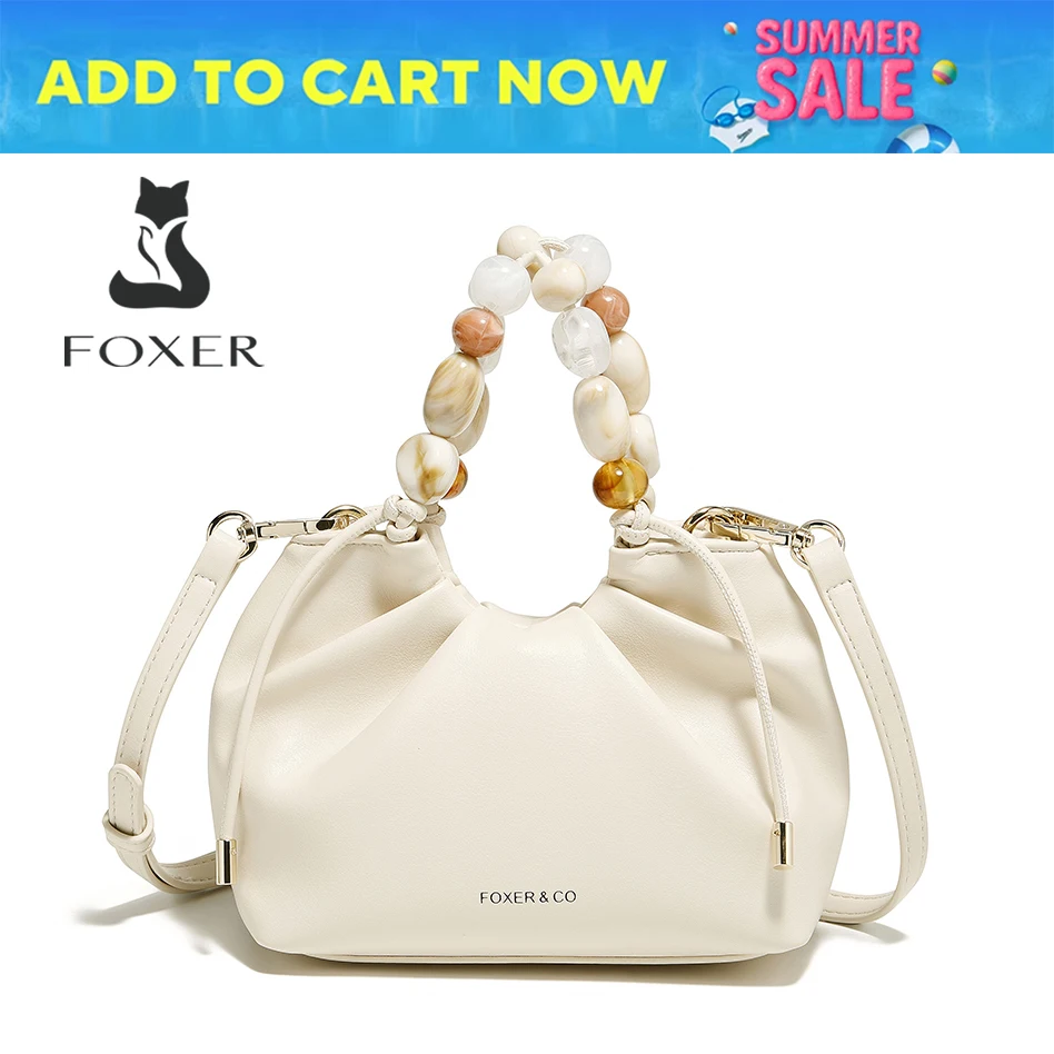 

FOXER Beaded Handbag for Women Solid Signature Crossbody Bag 2025 New Cloud Bag with Large Storage