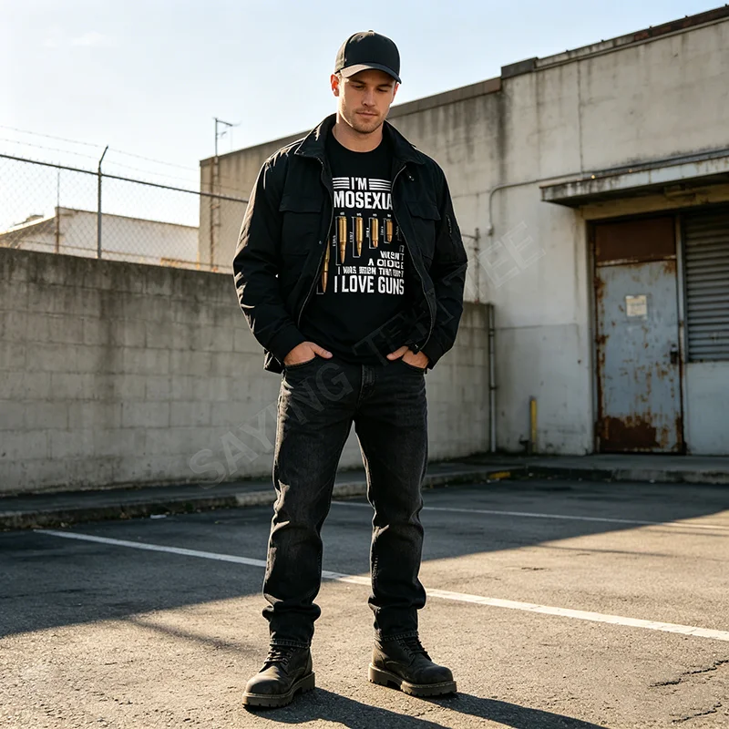 Ich bin ein Ammosexueller, Waffenliebhaber, Enthusiast, Zweite Verfassungszusatz, lustiges T-Shirt, Y2k, humorvoll, sarkastisch, Witz, Spruch, T-Shirt, Streetwear-Kleidung – Detail 4