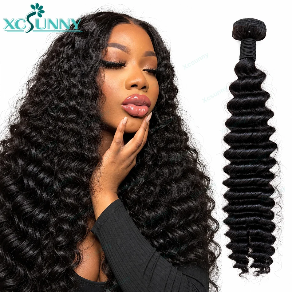 Bangladesh Virgin Human Hair Bundles Unprocessed 22 Inch Deep Wave Extensions Sew In Quick Weave Double Drawn Natural Weft Hair