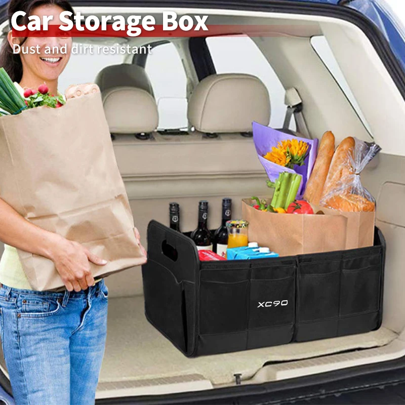 

Car Trunk Box Organizer Big Capacity Car Storage Box Collapsible Cargo Storage Tools For Volvo XC60 C30 T6 S60 C70 XC40 V40 XC70