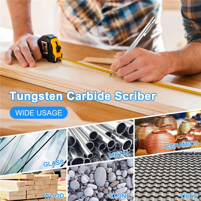 【NEW】2 Packs Tungsten Carbide Scriber With Magnet With Extra 10 Replacement Marking Tip