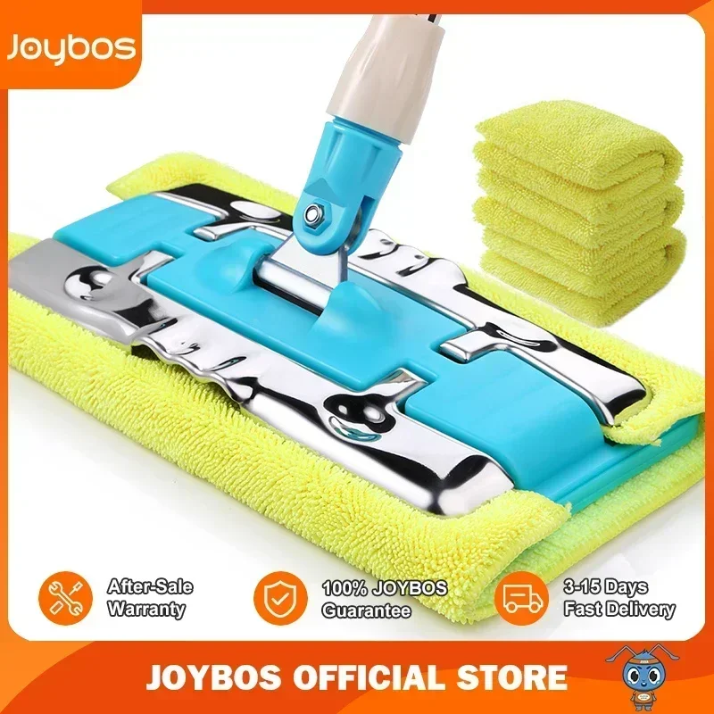 JOYBOS Wet Mops High Quality Clamp  Microfiber Cloth Wood Tiles Floor  360° Rotating Dust Flat Lazy  Large Steady