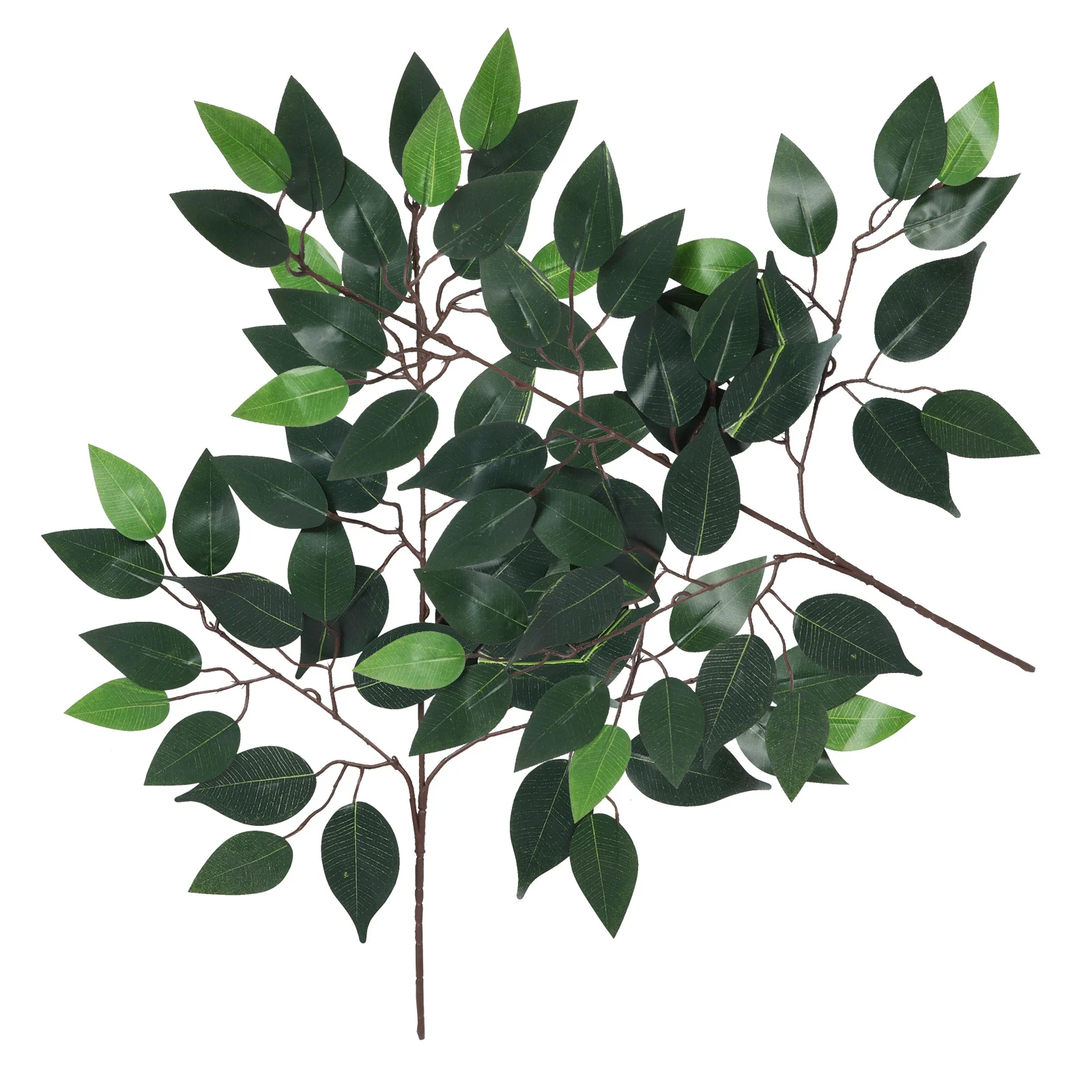 

2Pcs Realistic Artificial Banyan Branches Faux Greenery for Concealing Unsightly Areas and Fake Green Leaves
