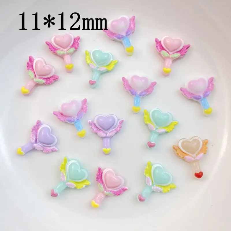 50Pcs Mixed Nail Art Resin Cartoon Love Magic Stick Series Charms Rhinestones DIY Craft For Nail 3D Decorations Jewelry