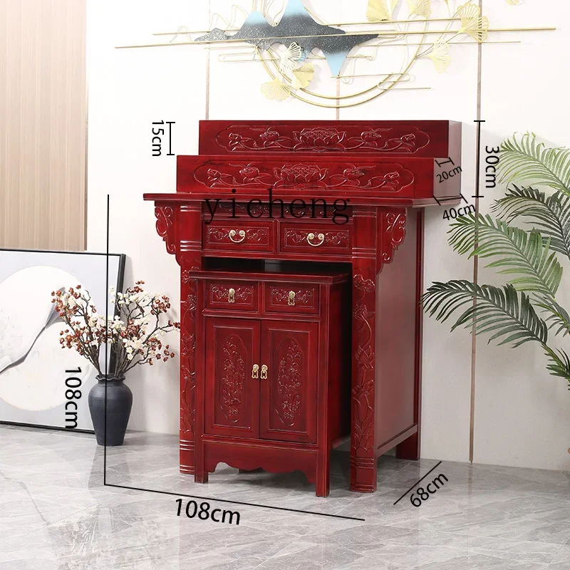 YY Tibetan Style Altar Incense Burner Table Home New Chinese Buddhist Hall Tribute Table Buddha Niche Altar