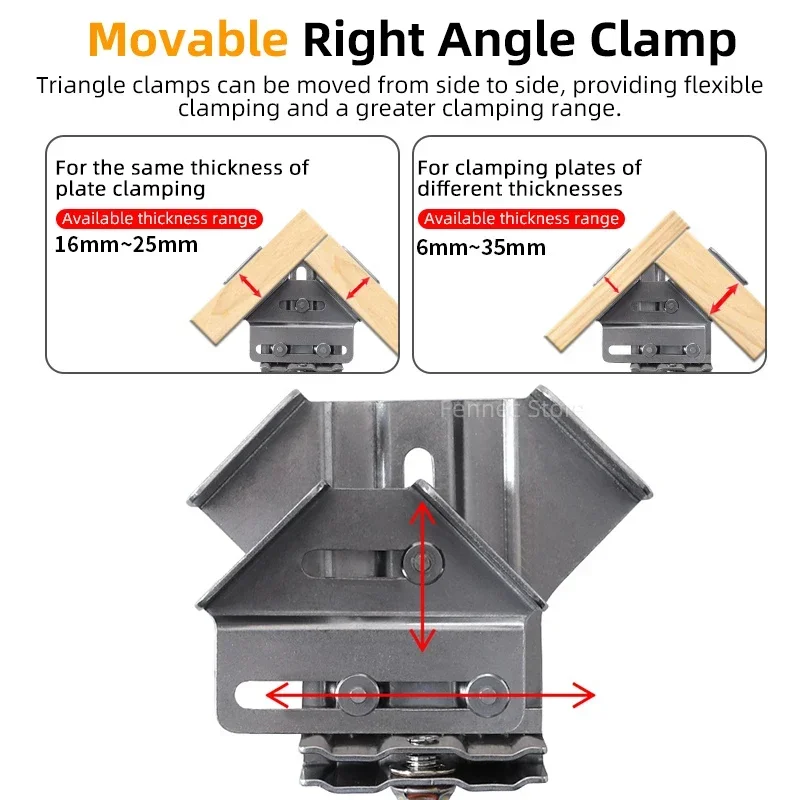 90 Degree Positioning Squares Right Angle Clamps Woodworking Quick Clip Positioner Right Angle Clamp for Woodworking DIY