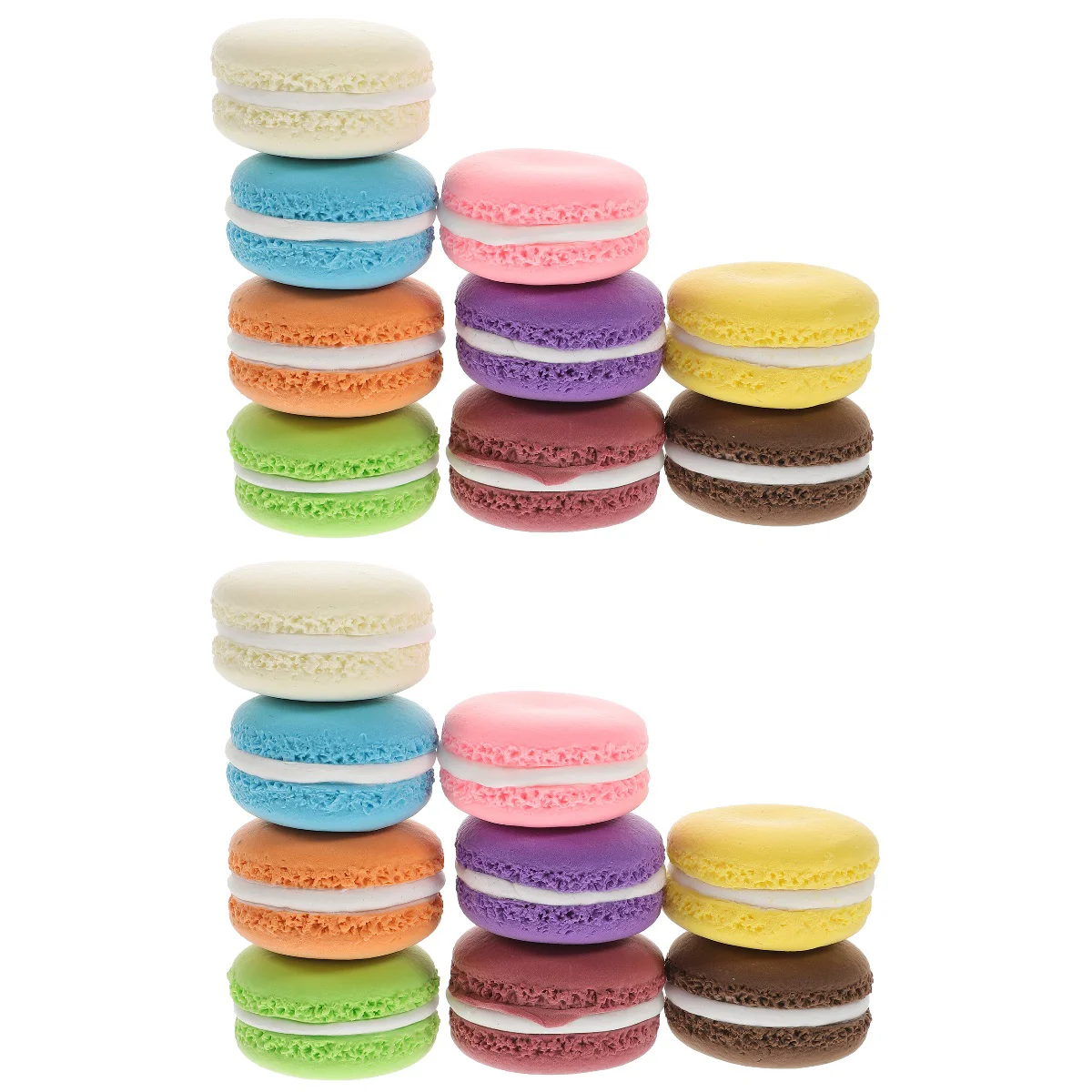 2 Pack Cake Model Artificial Decoration Simulation Macaron Cracker French Ornament Prop Adornment Toy Clay Shop Biscuits