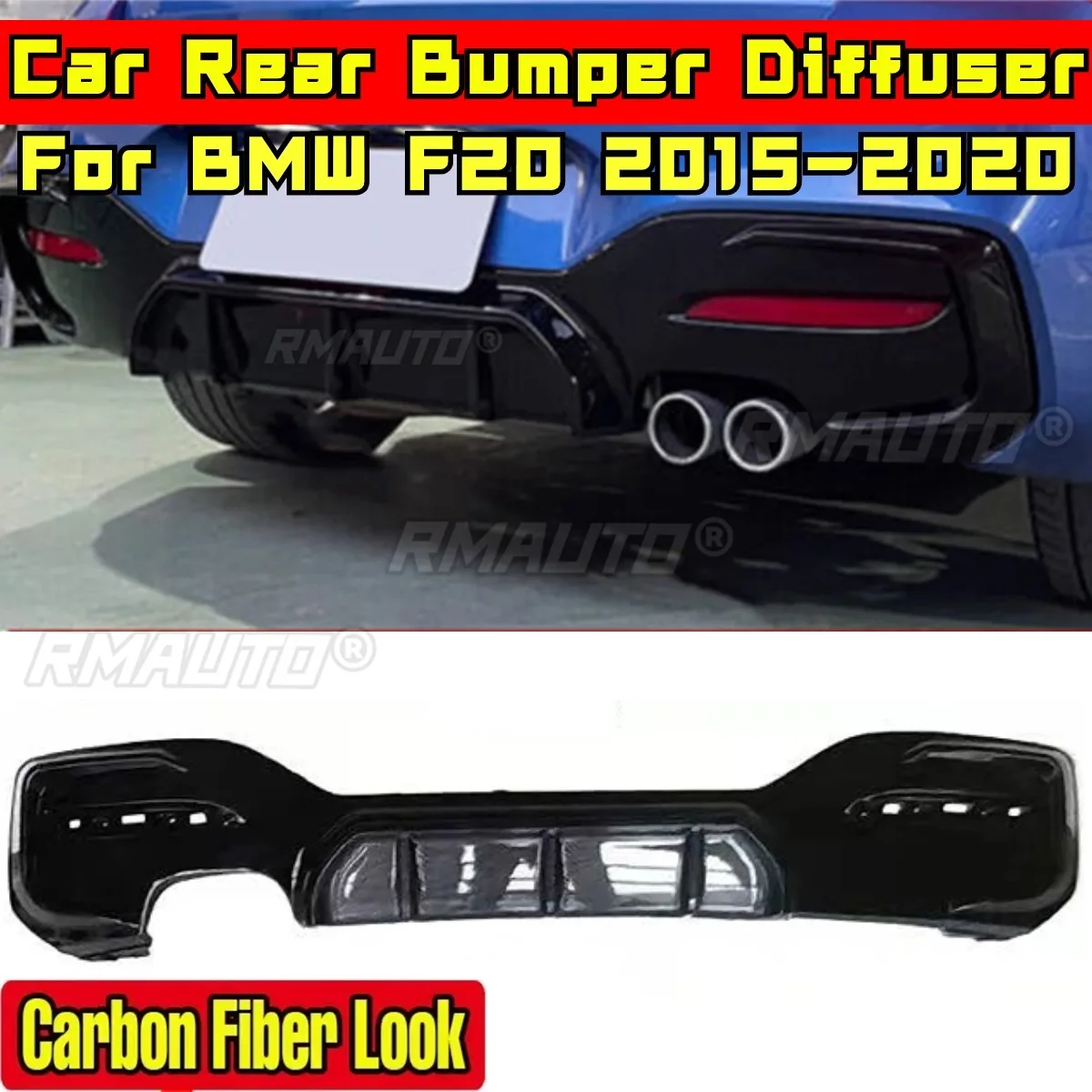 

For BMW F20 2015-2020 Car Accessories BMW F20 Car Rear Bumper Lip Diffuser Carbon Fiber Look MP Style Splitter Body Kit