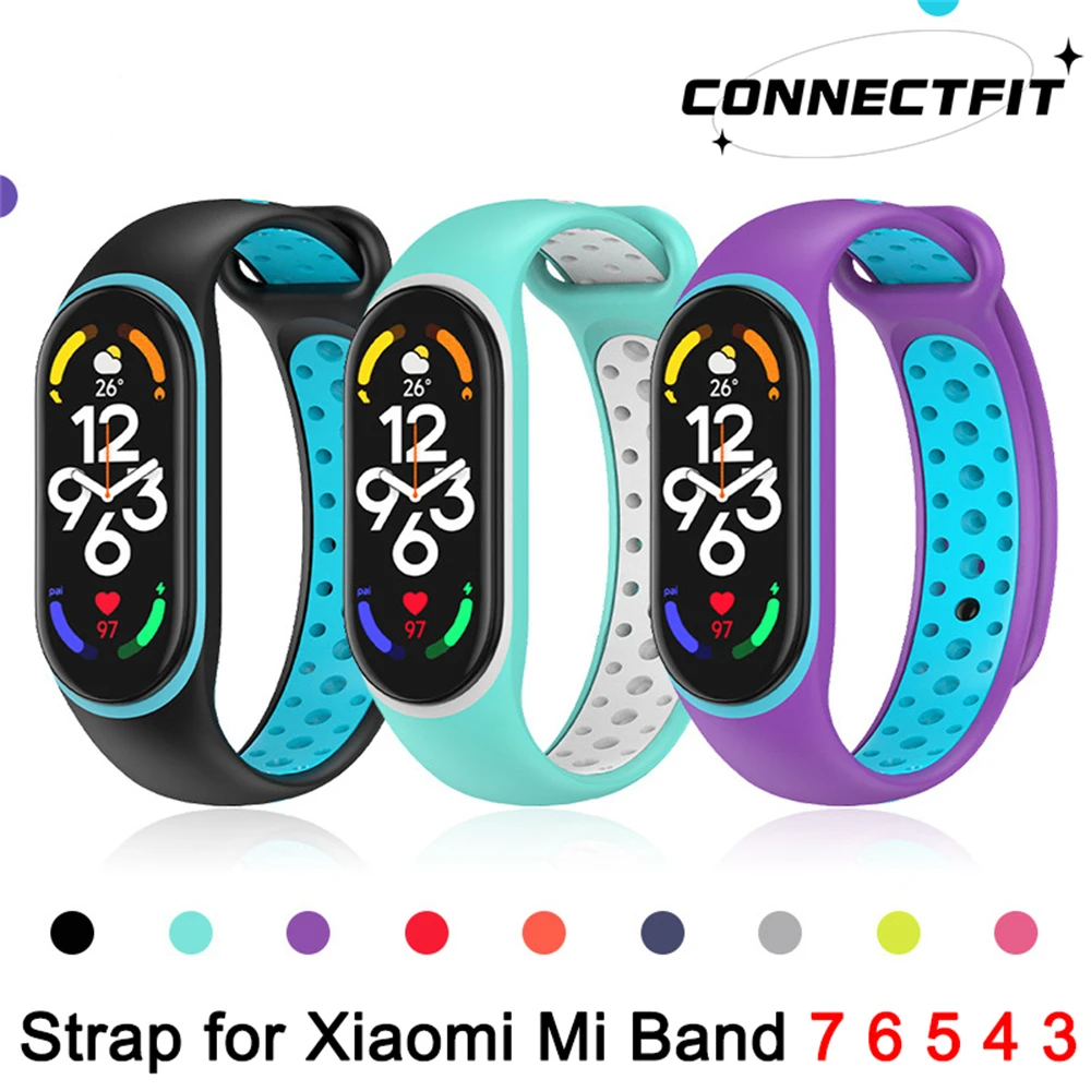 Silicone Strap for Xiaomi Mi Band 7 6 5 4 3 Wristband Anti-sweat Sport Replacement Bracelet Wrist Straps Mi Band Accessories