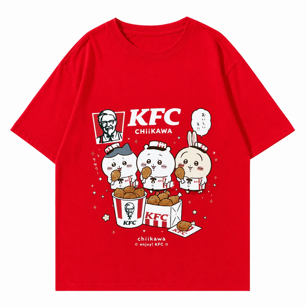 CHIIKAWA Sommer Eltern-Kind Reines Baumwoll-T-Shirt Bequem Atmungsaktiv Hochwertig Ins Y2k Herren T-Shirts Kleidung für Männer – Detail 7