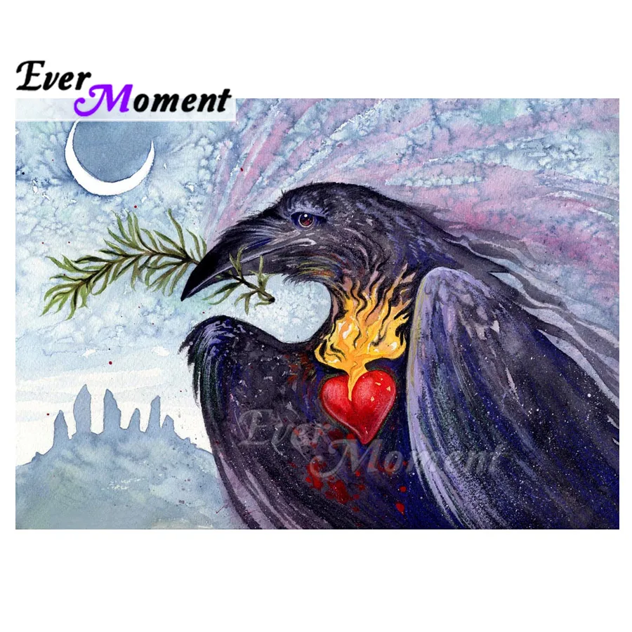 

Алмазная картина Ever Moment, квадратный орел, сердце, трава, луна, 5D DIY, картина со стразами, хобби, искусство, алмазная вышивка ASF1932