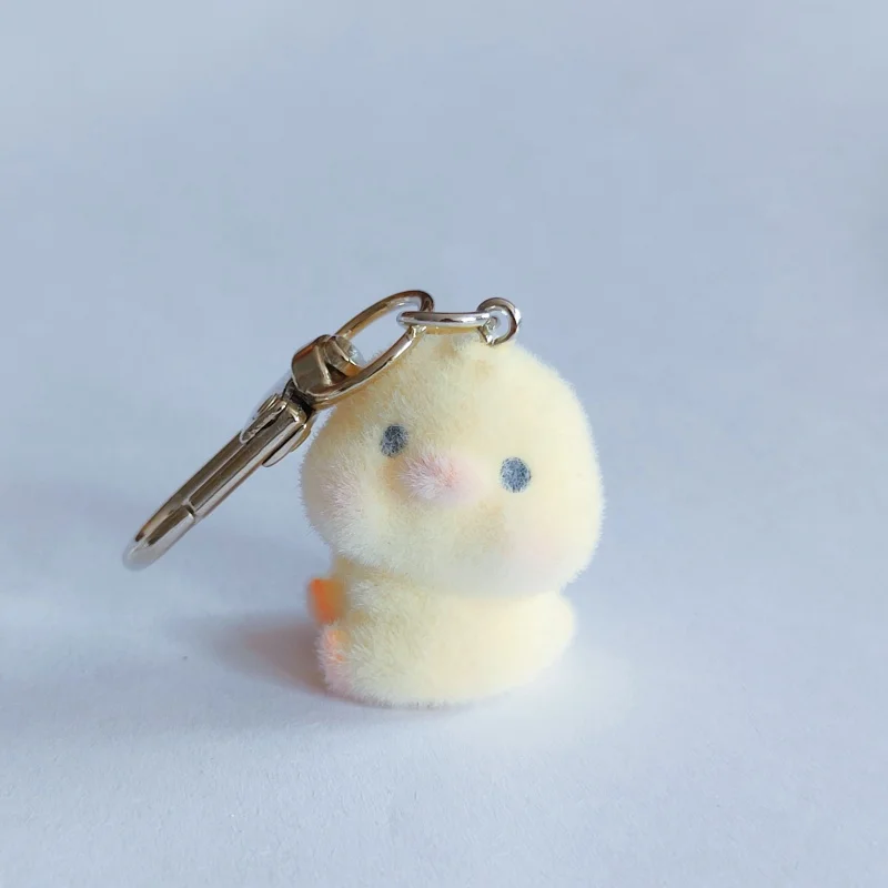 Fluffy Cute White Sheep Keychain
