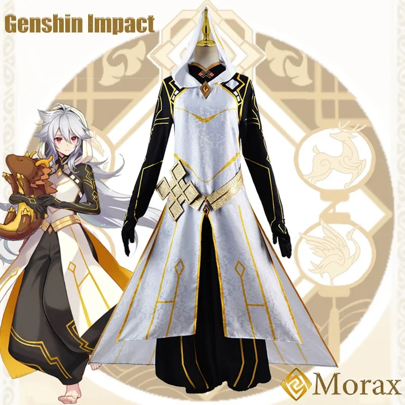 Morax Zhong Li Cosplay Genshin Impact Cosplay Costume Uniform  Anime Halloween Costumes for Men Game